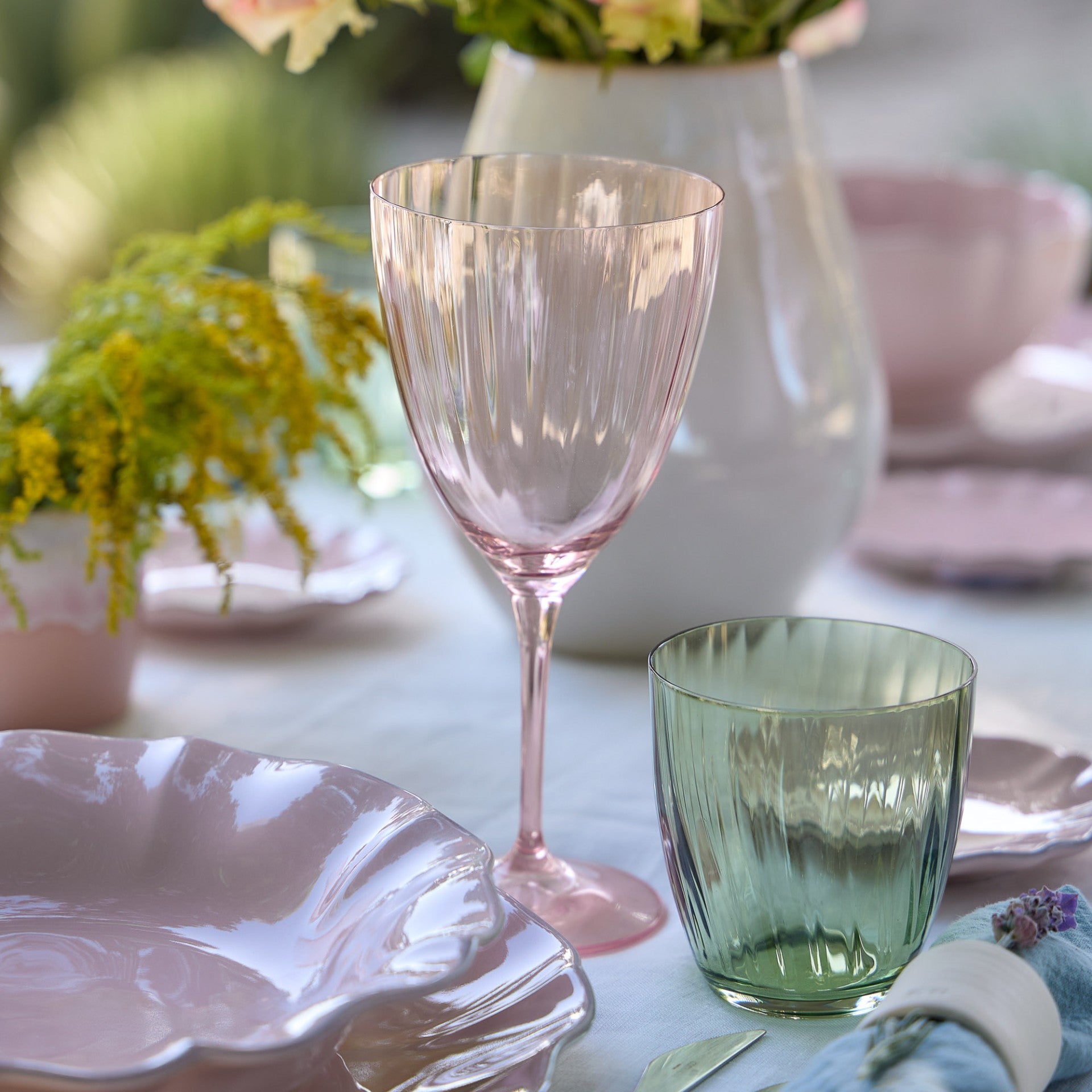 Sorvella 4er-Set Trinkgläser – getönt, mediterraner Stil | Mediteramics