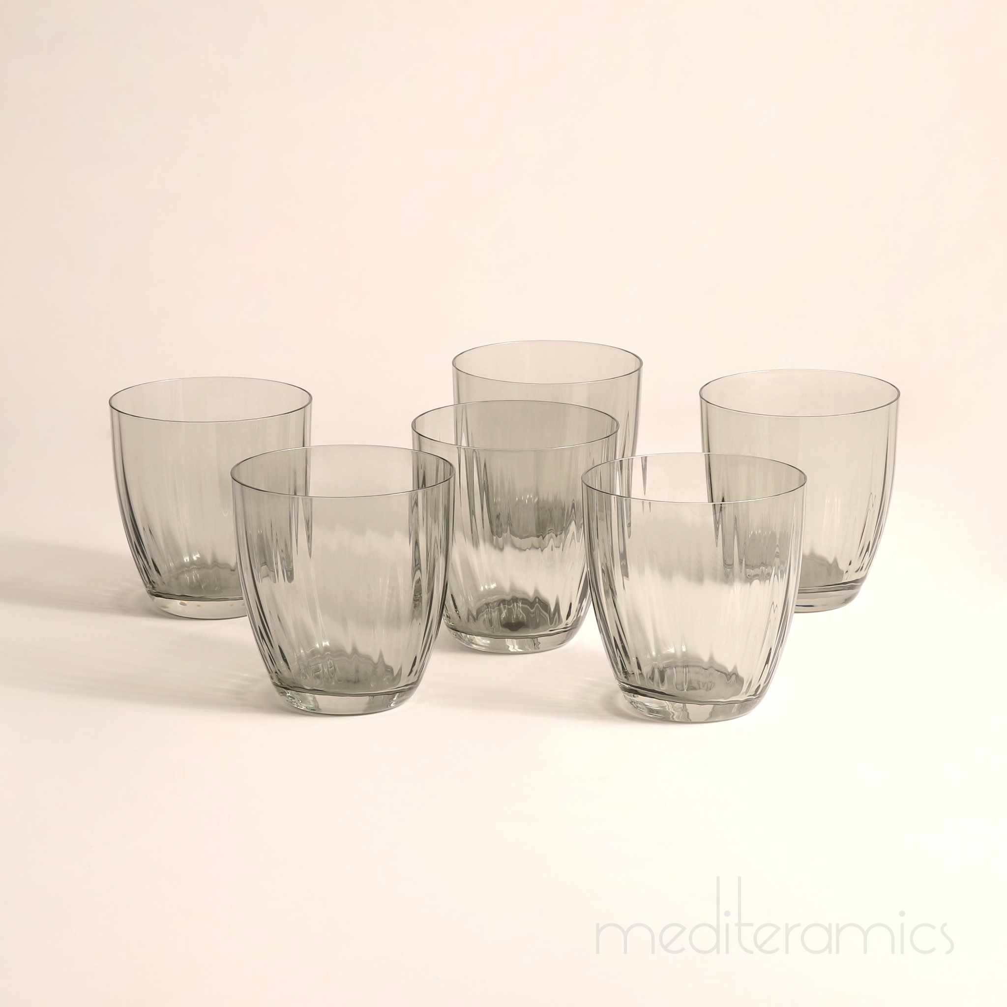 Sorvella 6er-Set Trinkgläser – getönt, mediterraner Stil | Mediteramics
