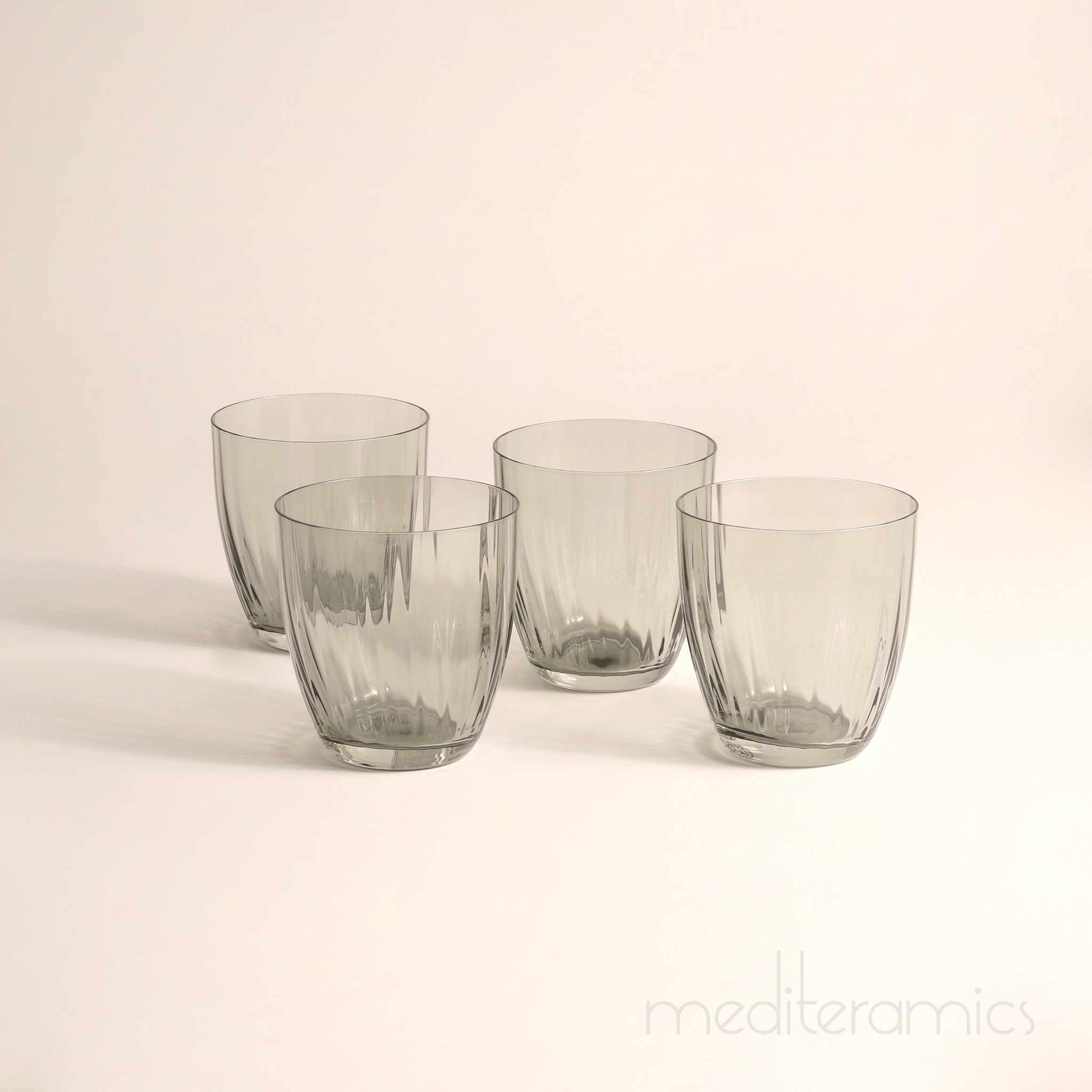 Sorvella 4er-Set Trinkgläser – getönt, mediterraner Stil | Mediteramics