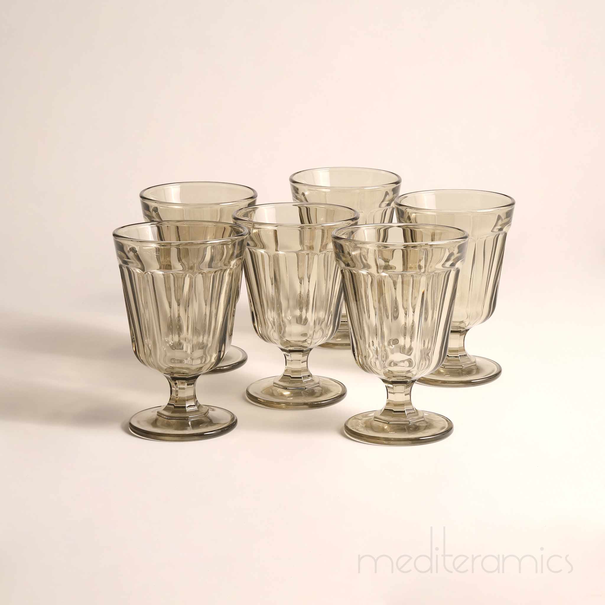 Orivella Wassergläser – getönt, mediterraner Stil | Mediteramics