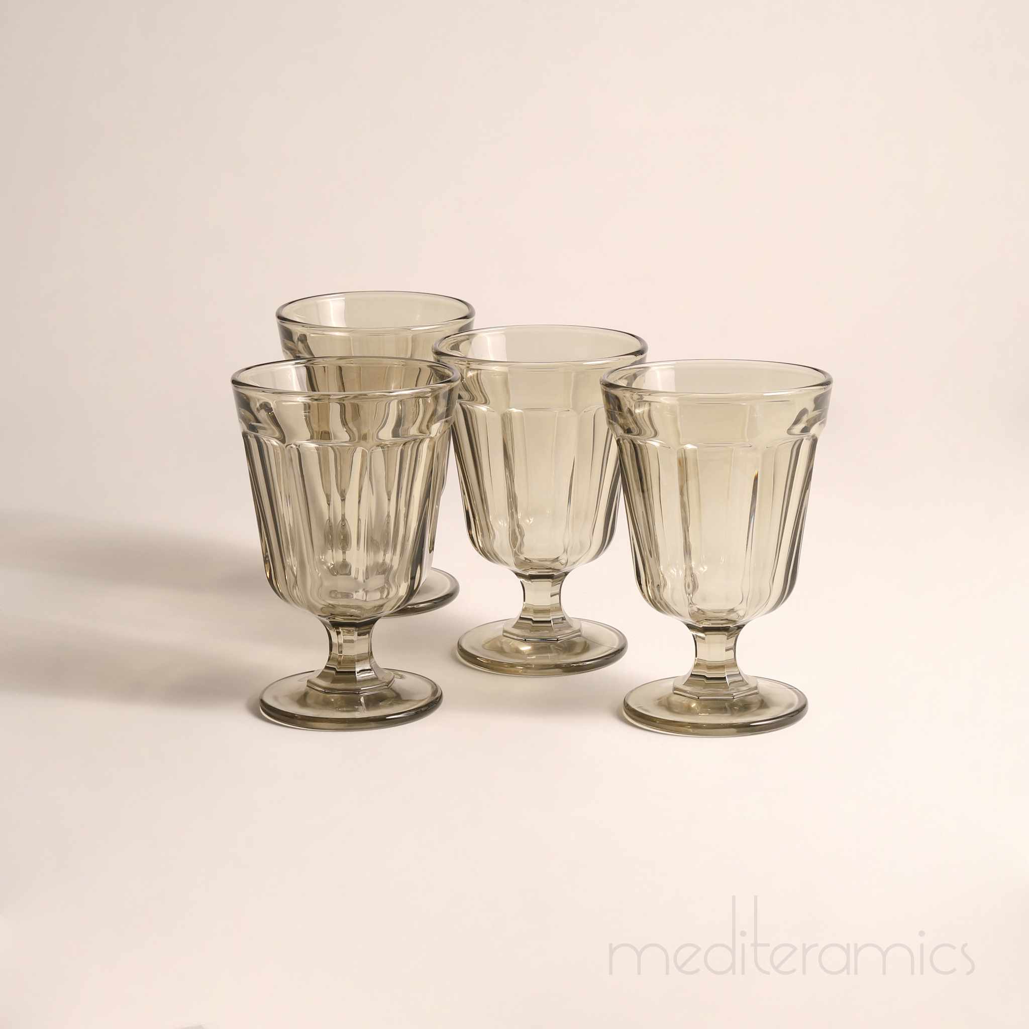 Orivella 4er-Set Wassergläser – getönt, mediterraner Stil | Mediteramics