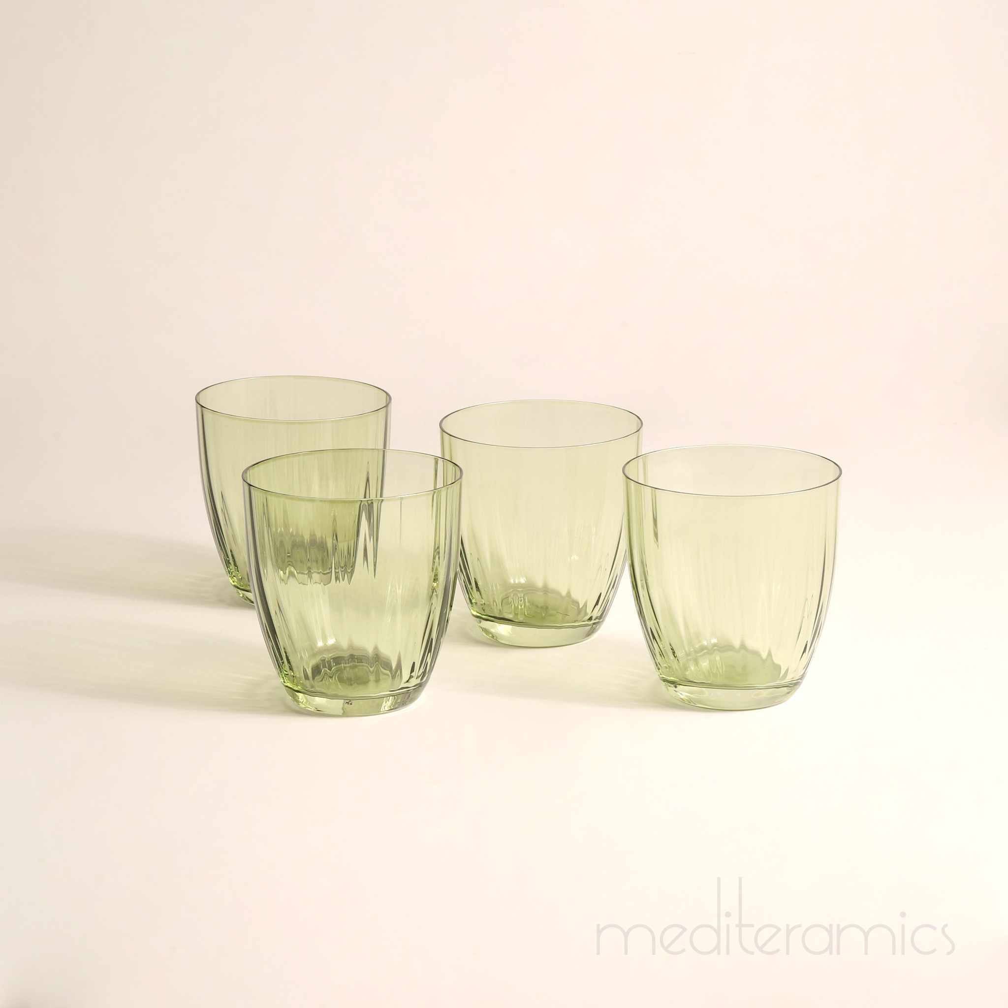 Sorvella 4er-Set Trinkgläser – getönt, mediterraner Stil | Mediteramics