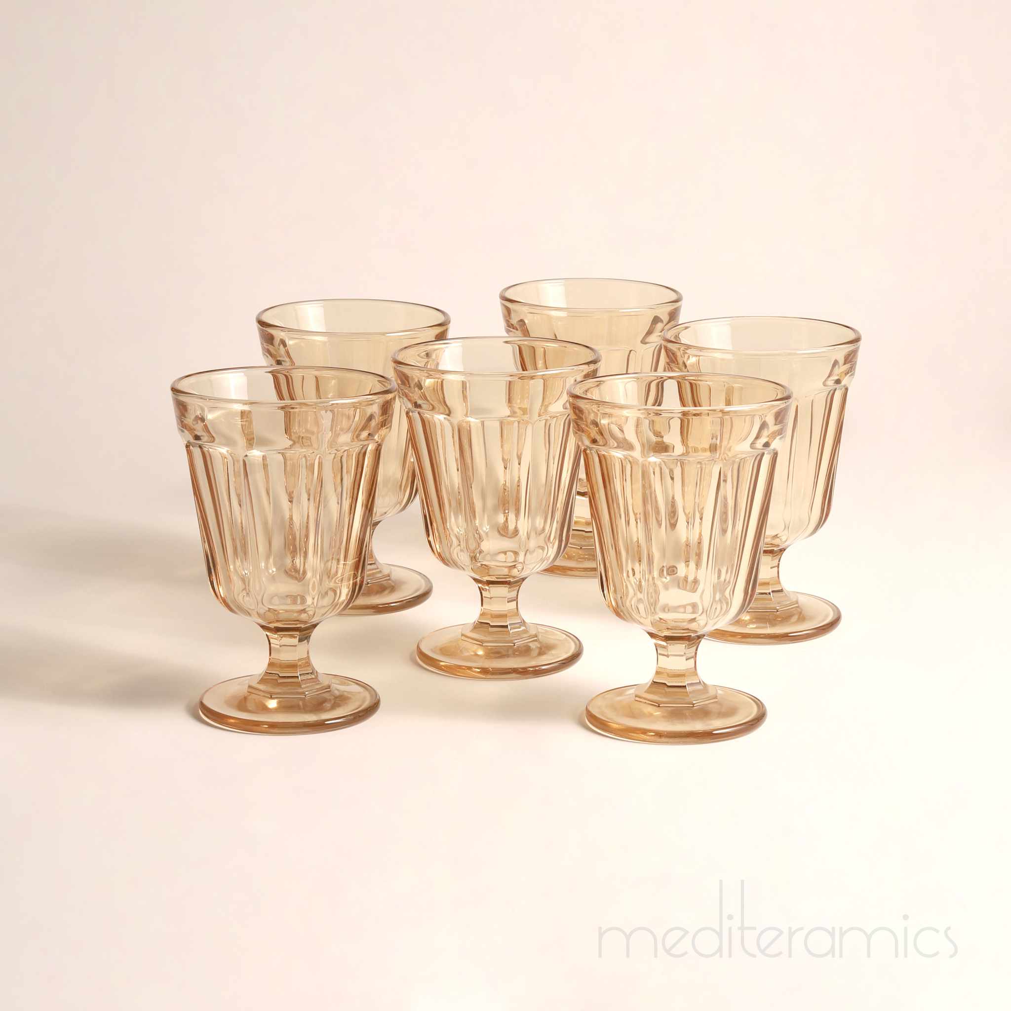 Orivella Wassergläser – getönt, mediterraner Stil | Mediteramics