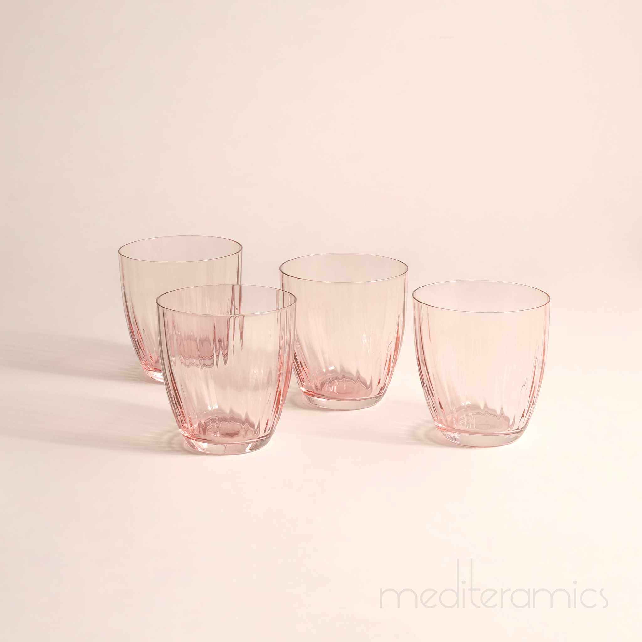 Sorvella 4er-Set Trinkgläser – getönt, mediterraner Stil | Mediteramics