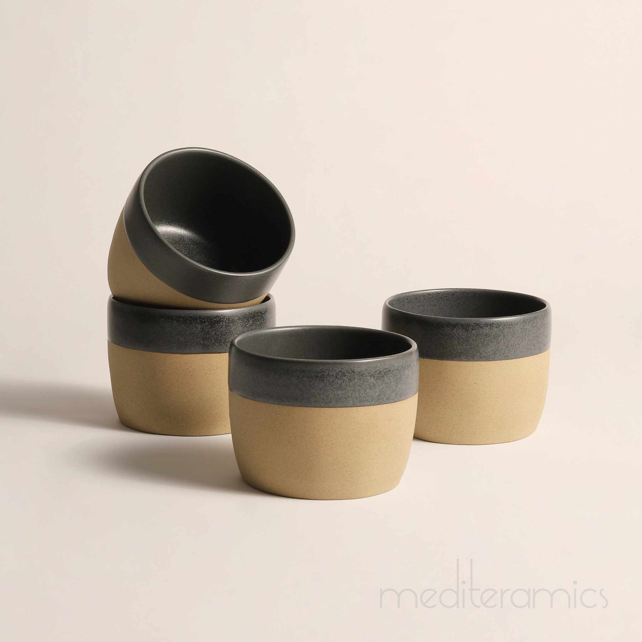 Vivessa Becher grau 4er Set