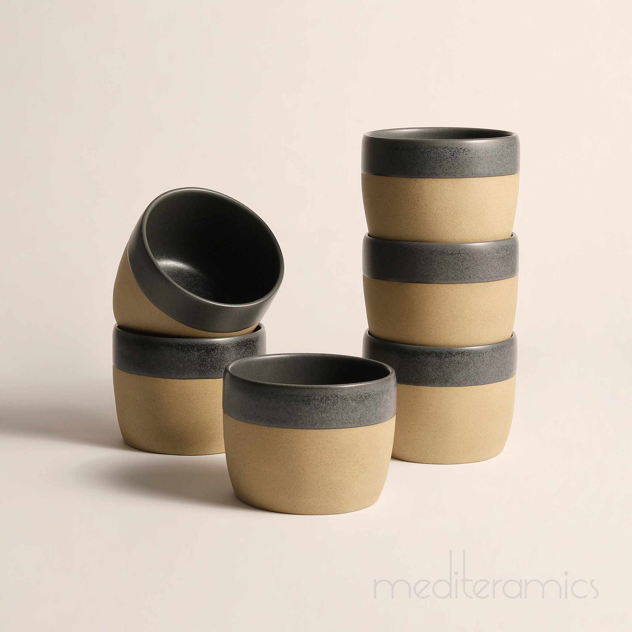 Vivessa Becher grau 6er Set